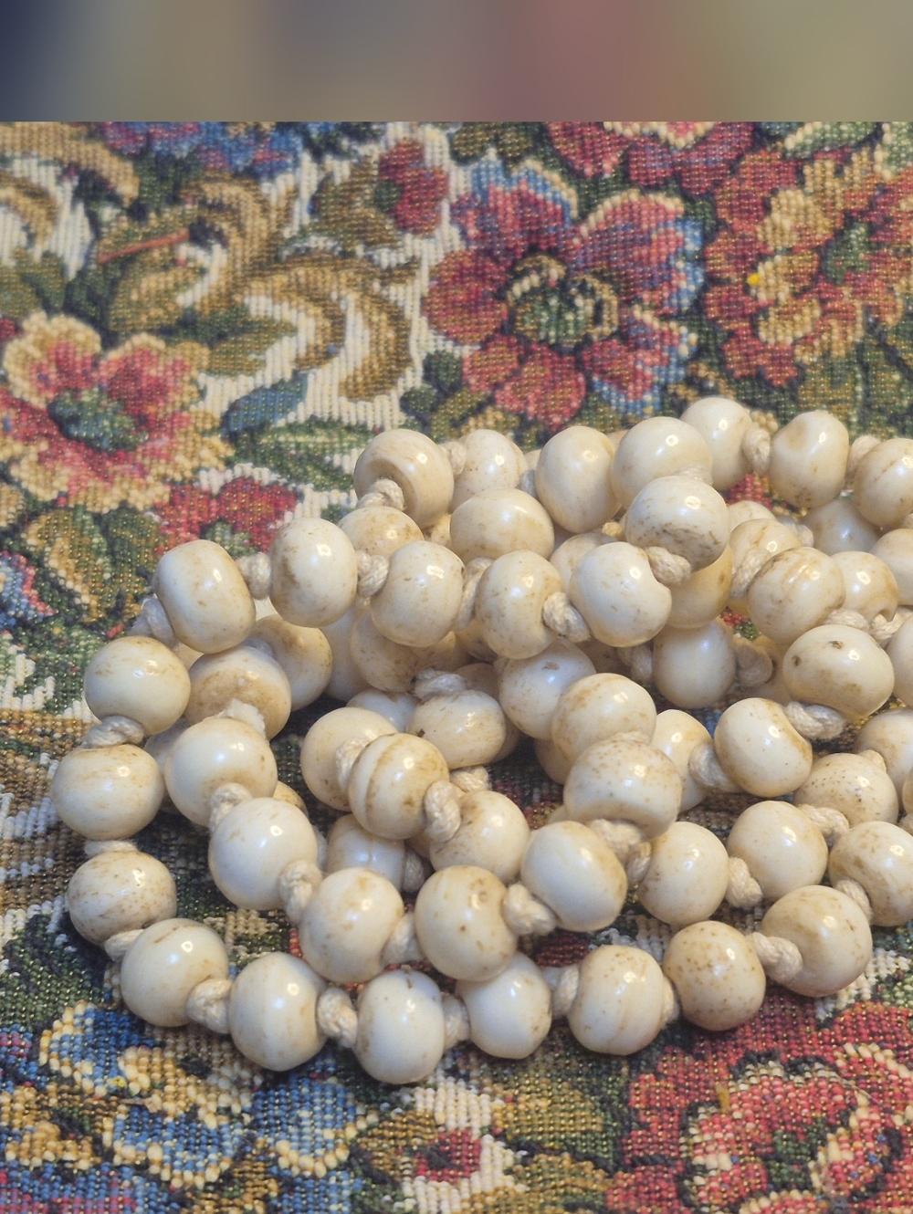 Vintage Bone Beaded Necklace Beads